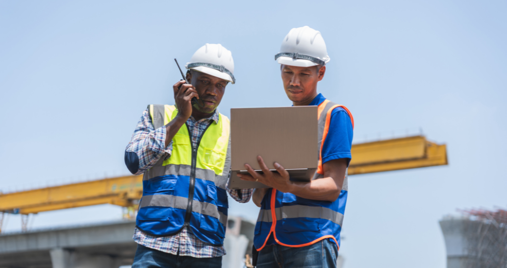 Contractor and developer talking